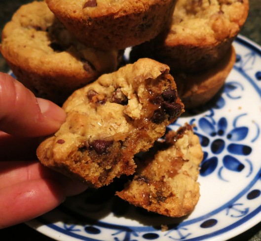 Decadent Deep-Dish Chocolate Chip Cookies with Dulce de Leche and Bacon with just a few sprinkles of sea salt!