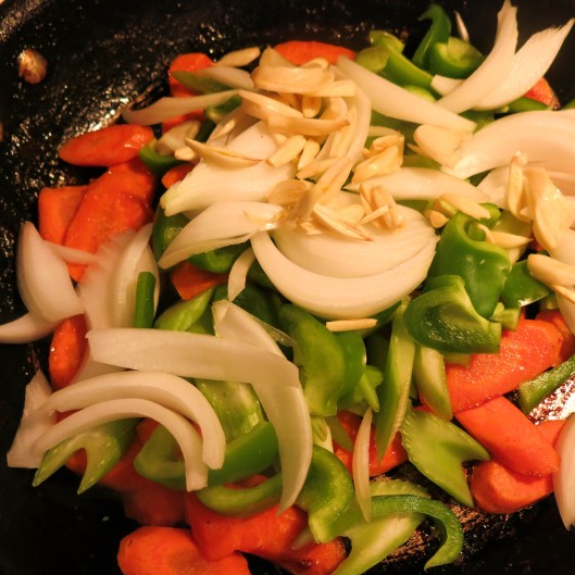 Stir-Fry Veggies to Accompany Roasted Kung Pao Chicken Thighs