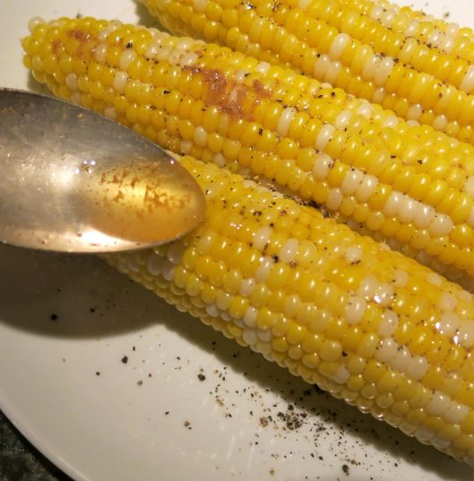 Sweet Corn with Spiced Garlic Butter with Horseradish
