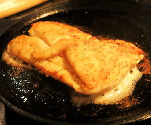 Fish Fillet Coated with "The Dredge" and Pan-Fried