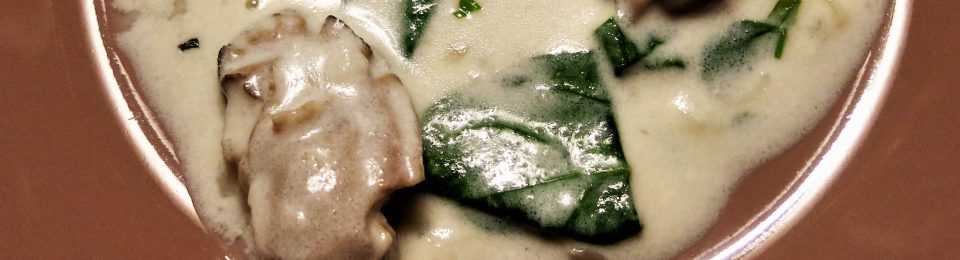 Oyster Stew with Spinach and Tarragon