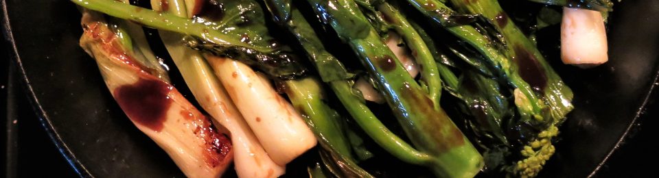 Hoisin-Sauced, Roasted Gai Lan and Spring Onions