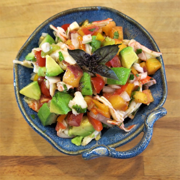 Seafood Salad with Peaches, Tomatoes and Fresh Herbs
